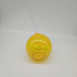 Cốc Bóng Sàn Nhảy Bằng Nhựa Không BPA Cốc Ống Hút Hình Tròn Treo Tường Đơn Có Nắp Đậy - Product Image 2