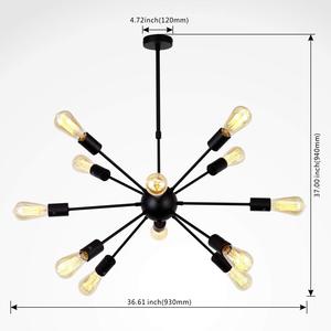 Moderno <span class=keywords><strong>restaurante</strong></span> bar counter arte satélite negro araña industrial metal bola colgante de <span class=keywords><strong>la</strong></span> lámpara/luz/lámpara - Product Image 2