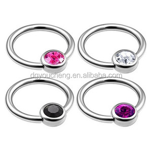 Bola con encanto anillos <span class=keywords><strong>de</strong></span> cierre único anillos en <span class=keywords><strong>la</strong></span> <span class=keywords><strong>nariz</strong></span> joyería piercing del cuerpo - Product Image 1