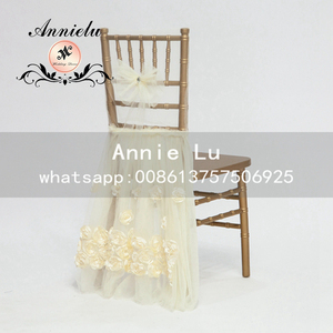 Chine Fournisseur Pas Cher Prix Polyester Bouclés Saule Mousseline de Soie Remous Chaise Ceintures - Product Image 1