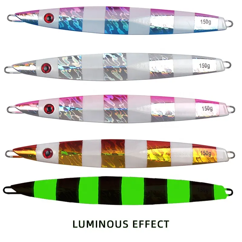 80g 400グラムクイックSinkingジグShake Metal Jigging Fishing Spoon Iron Plate Luminous Baits Hard Lead Deep Sea Fishing Jig Lures