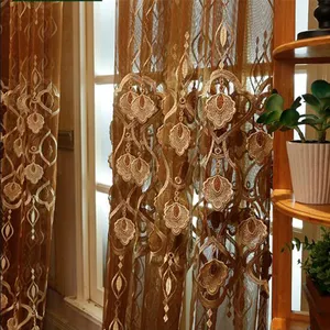 Cortinas transparentes de estilo europeo para ventanas, para sala de estar, proveedor de China
