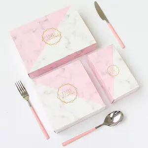핑크 대리석 선물 상자 케이크 포장 상자 구획