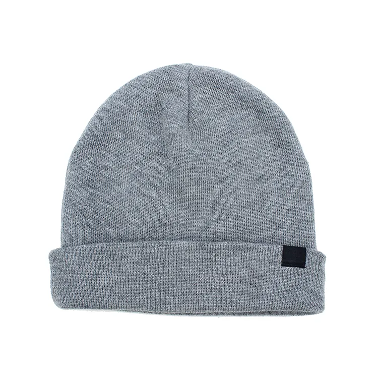 Groothandel 100% Katoen Grijs Plain Haak Beanie Skull Cap Knit Hoed Knit Beanie Kinderen Cap