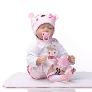 NPK Boneka Silikon Lembut 18 Inci 43Cm, Boneka Reborn, Boneka Seperti Hidup Bonecas Modis, Hadiah Liburan Bayi Tidur