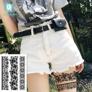 Nouvelle Mode Imperméable Femmes <span class=keywords><strong>Henné</strong></span> Jambes Décoration Noir Dentelle Corps <span class=keywords><strong>Faux</strong></span> <span class=keywords><strong>Tatouage</strong></span> Autocollant Scellé Sac ou Personnalisé Flash <span class=keywords><strong>Tatouage</strong></span> - Product Image 4