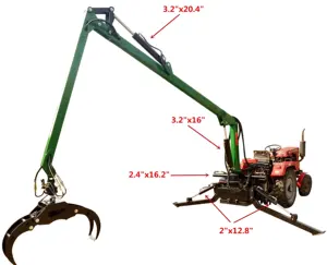 hydraulic 360 degree rotary forest wood grab crane Forestry loader