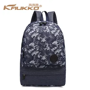 Benutzerdefinierte Laptop Im Freien Rucksack Schule Tasche Polyester Camouflage Blau Schule Rucksack