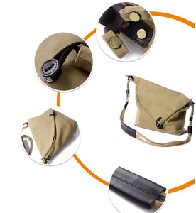 Dikke Effen Canvas Sling Tas Met Sling, Trekkoord Canvas Mini Sling Tas, Sling Canvas Messenger Tas Met Gitaarband