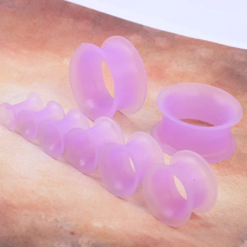 Multicolor Silicone Flexible Double Flared ohr flesh tunnel