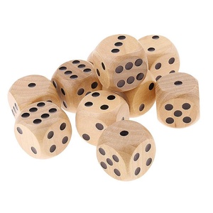 Dés de bois <span class=keywords><strong>Mahjong</strong></span> Numéro Ou Point Rond Coener Jouets Pour Enfants Jeu En Vrac 6 Dés Dés Jeu - Product Image 1