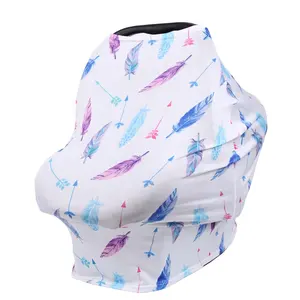 Custom Logo pattern Multi Use nursing printed printed lady baby scarf breastfeeding nursing cover