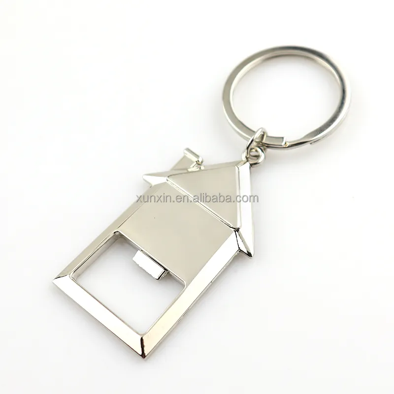 Creative new design house shape opener key chain beer opener metal key ring Promotional gifts