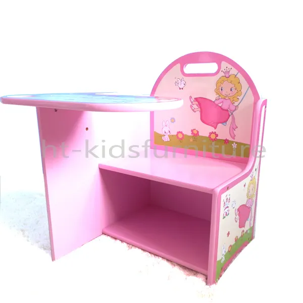 43X45.5X(H)51cm niña princesa fácil Asamblea MDF E1 niños mesa de estudio del fabricante de China con almacenamiento