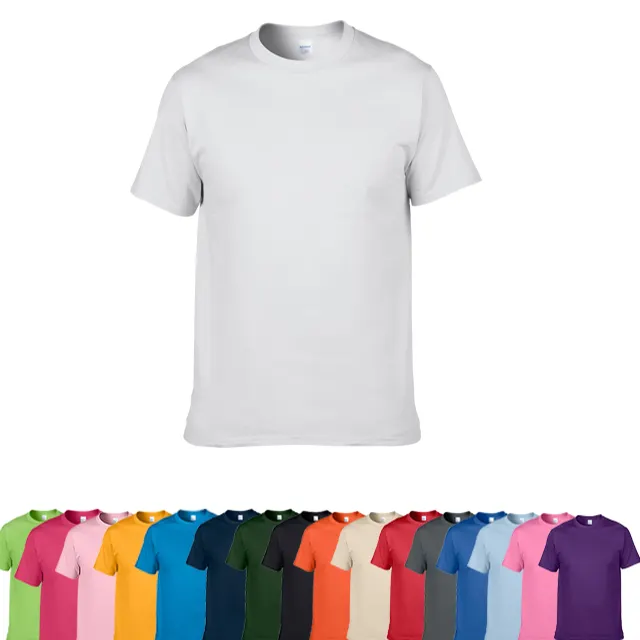 Kaus Golf Pria Putih Polos Kain Katun 100% Leher Bulat Kaus Kustom Kaus Cetak Polos Merek Anda Sendiri