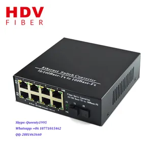 Hdv Telecommunication Equipments 10/100M 8 Port Fiber Optic Media Converter Chinese Supplier Price Network FTTH 2 Years OEM/ODM