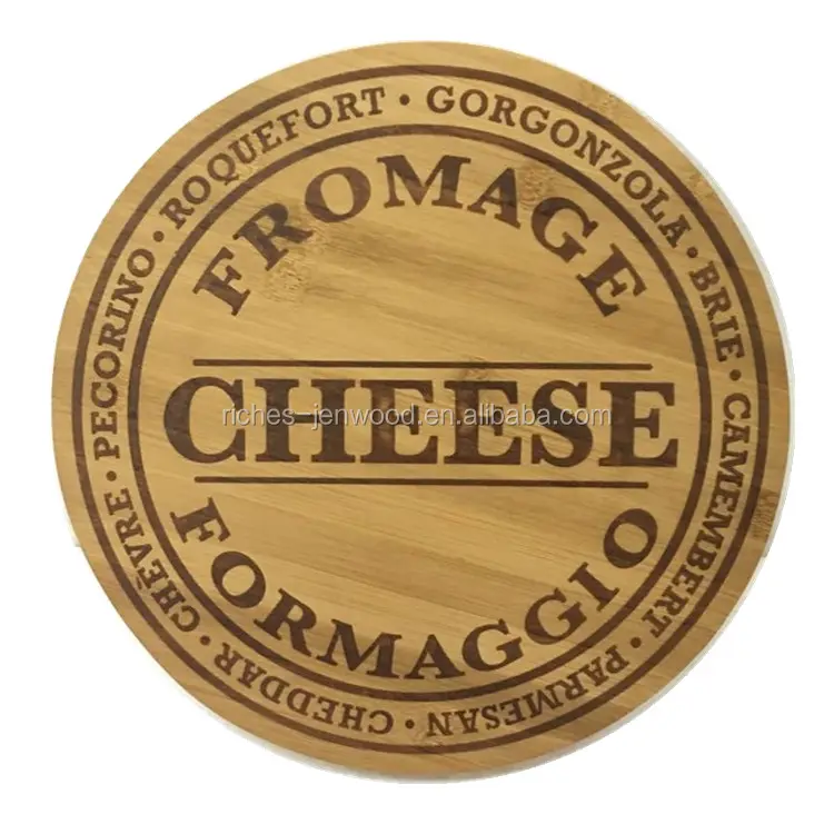 Tagliere per tagliare il piatto di formaggio in legno di bambù con Logo personalizzato