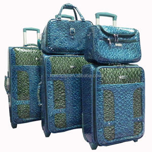 5 pièces ensemble en cuir pu avec sac fourre-tout voyage roulement ensemble de bagages 3 pièces spinner <span class=keywords><strong>valise</strong></span> trolley - Product Image 4