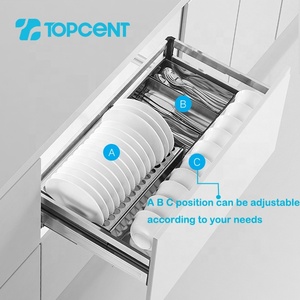 Cesta Deslizante para Cajón de Cocina de Acero Inoxidable Cromado Moderno, con Cierre Suave - Product Image 2