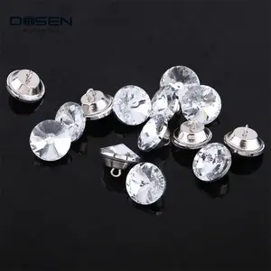 25mm venta al por mayor de vidrio de diamante vaqueros botones vintage de diamantes de imitación de cristal botón para prendas de vestir