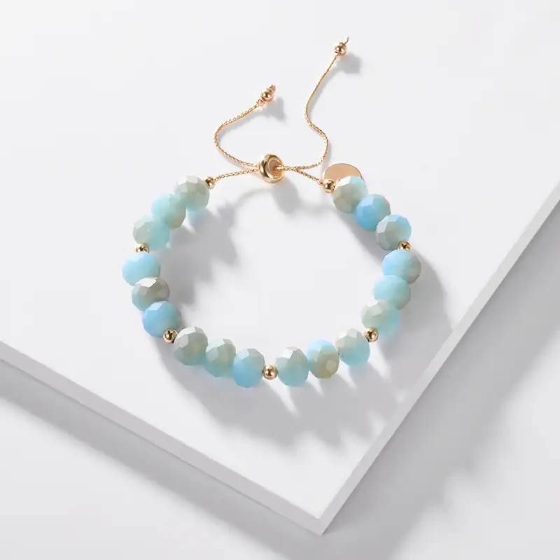 2019 New Style Sommer verstellbare bunte Armbänder Armreifen für Frauen Glas Kristall Perlen Charm Armband