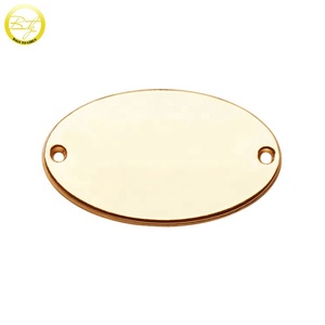 Personnalisé forme ovale <span class=keywords><strong>gravé</strong></span> lettre balise de lacet doré petite étiquette en métal pour couvertures de bébé - Product Image 3