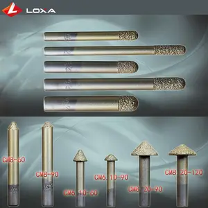 LOXA Excellent Quality Stone Engraving Machine Cutter Stone Cutting Bits CNC Stone Carving Tool Vacuum Brazed Diamond Router Bit