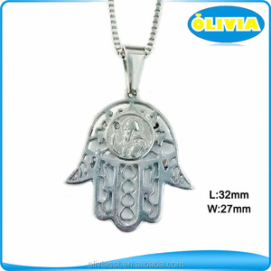 Collar con Símbolo de <span class=keywords><strong>Hamsa</strong></span> de Buena Suerte de Olivia, Mano de Fátima, <span class=keywords><strong>Hamsa</strong></span> Judía, Amuleto de Cabala - Product Image 3