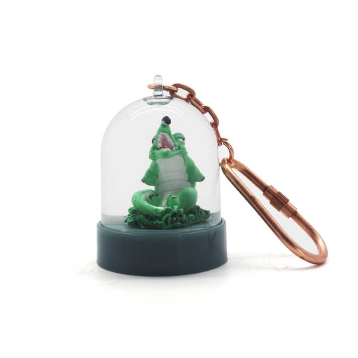 Plastic Custom Diy Globe Keychain With Blowing Snow Custom Resin Craft Keychain Pendant Loastic Snow Globe