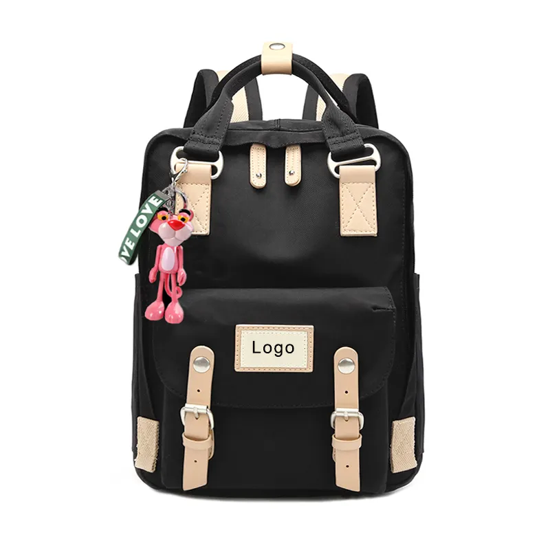 Unisex high class student school bags bagpack custom fancy girls big black daily backpack