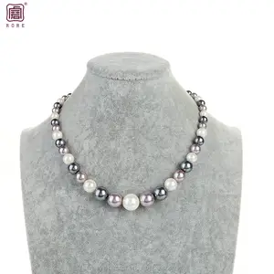 Collar de cadena de perlas de agua dulce para mamá, joyería multicolor elegante para mujer