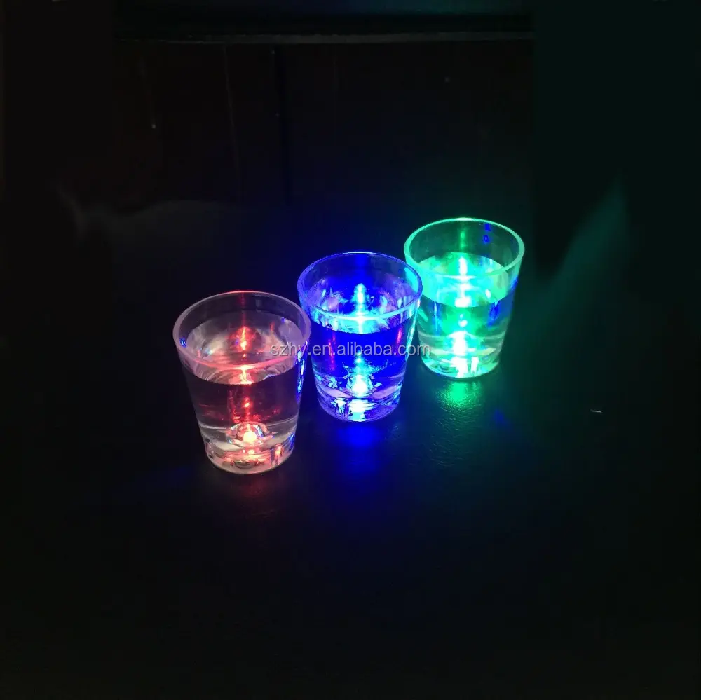 50ml led flashing plastic shot glass with water activated