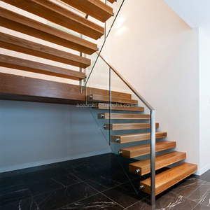 <span class=keywords><strong>Escalier</strong></span> <span class=keywords><strong>flottant</strong></span> en bois moderne avec <span class=keywords><strong>garde</strong></span>-<span class=keywords><strong>corps</strong></span> en verre pour intérieur - Product Image 3