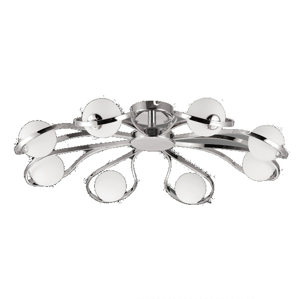 Glass white bulb spider ceiling lamp for living room