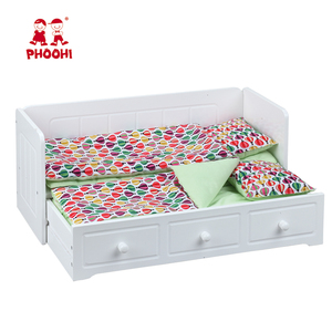 Meubles <span class=keywords><strong>de</strong></span> poupées américaines 2 en 1 pour fillettes, landau push-pull en <span class=keywords><strong>bois</strong></span> <span class=keywords><strong>de</strong></span> 18 pouces, <span class=keywords><strong>lit</strong></span> <span class=keywords><strong>de</strong></span> poupée avec literie, meubles <span class=keywords><strong>de</strong></span> fillettes américaines - Product Image 2