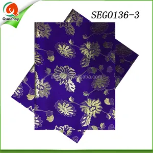 Chất Lượng Cao Tím Nigeria Sego Headtie Thụy Sĩ Damask Gele Headtie