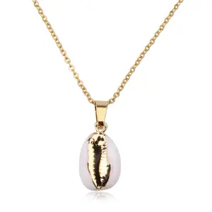 Party Gift 18kt Gold Plated White Natural Shell Necklace Jewelry