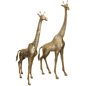 Messing lebensgroße große dekorative giraffe statuen für verkauf - Product Image 1