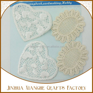 Artisanat au <span class=keywords><strong>crochet</strong></span> DIY, dentelle en forme de cœur, nappe en coton blanc pour la décoration de fête - Product Image 5