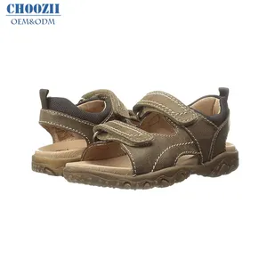 Sandales plates d'été en cuir véritable Choozii pour hommes et grands enfants, idéales pour l'école - Product Image 2