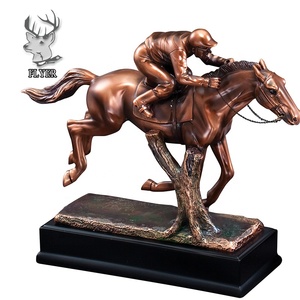 <span class=keywords><strong>Sculpture</strong></span> moderne en métal Bronze, Statue de cheval et de Jockey, signature pour décoration artistique - Product Image 6