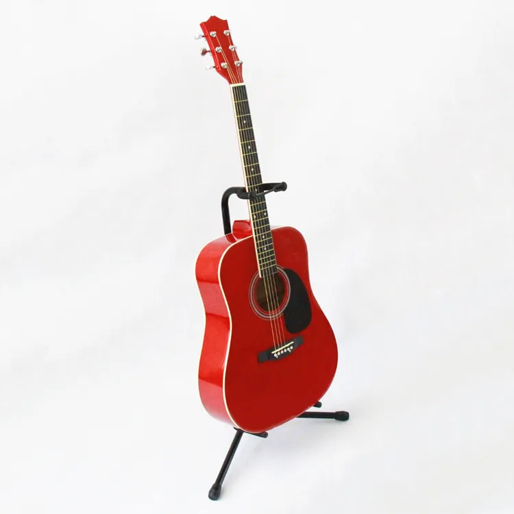 फैक्टरी सीधे बेचने पेशेवर उच्च गुणवत्ता 41 इंच रंगीन लाल ध्वनिक गिटार