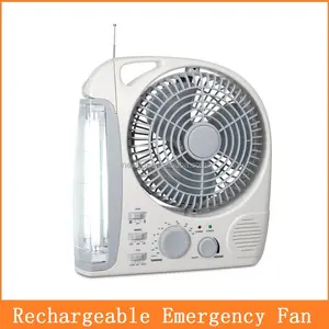 8 Inch Oplaadbare Ventilator Licht Met Radio