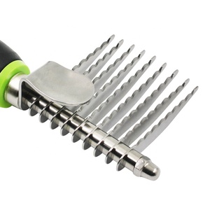 Pet Fur Hair Remover Grooming Tool <strong>Undercoat</strong> <strong>Rake</strong> 9 Knifes Stainless Steel Dematting Comb - Product Image 3