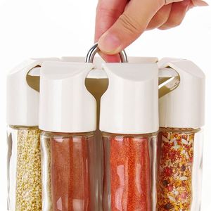 Juego de 8 piezas de salero y pimentero giratorios, juego de condimentos <span class=keywords><strong>para</strong></span> barbacoa, soporte <span class=keywords><strong>para</strong></span> botellas de condimentos, recipientes <span class=keywords><strong>para</strong></span> <span class=keywords><strong>especias</strong></span>, herramientas de cocina - Product Image 1