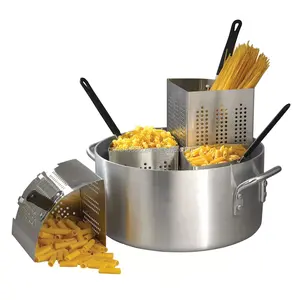 Olla para Pasta de Diseño Moderno 2025 con Cuatro Compartimentos, Tapa con Colador, Hervidor para Pasta y <span class=keywords><strong>Vaporera</strong></span> para Verduras, Hecha de Metal - Product Image 1