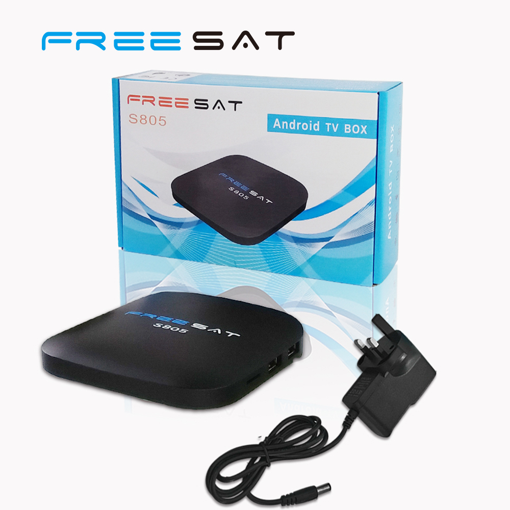 Freesat Cheapest Quad Core KODI 16.1 S805 Android 4.4 Smart TV Caja Soporte U DISCO DURO USB Ethernet RJ-45