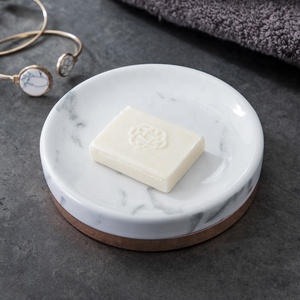 Base in metallo effetto <span class=keywords><strong>marmo</strong></span> 5 pezzi accessori da <span class=keywords><strong>bagno</strong></span> in ceramica - Product Image 5