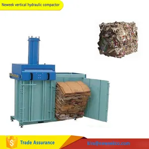 NEWEEK doble cilindro transportador horizontal hidráulico tela empacadora de residuos de papel prensa de balas