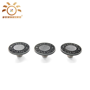 Propre antic argent personnalisé plaqué marque logo boutons en laiton pour les jeans - Product Image 4